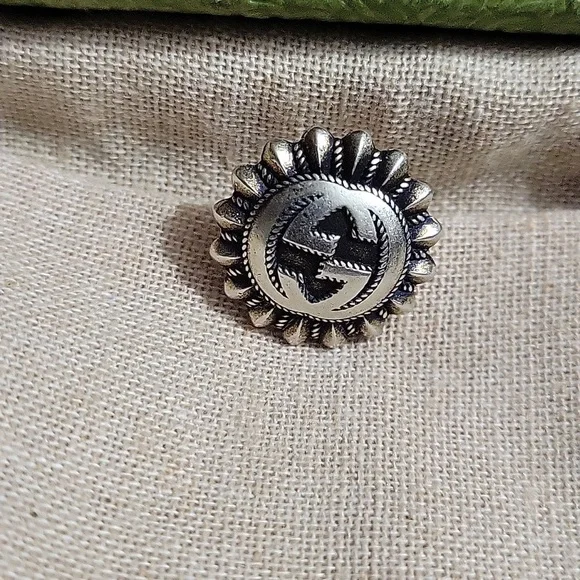 GUCCI FLOWER PIN 925 STERLING AUTHENTICBOX BAG EUC